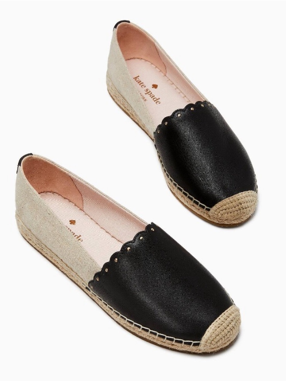 KATE SPADE Gardenia Studded Scallop Espadrilles